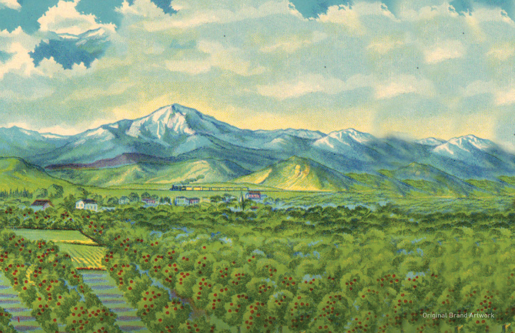 Beautiful orchard landscape painting