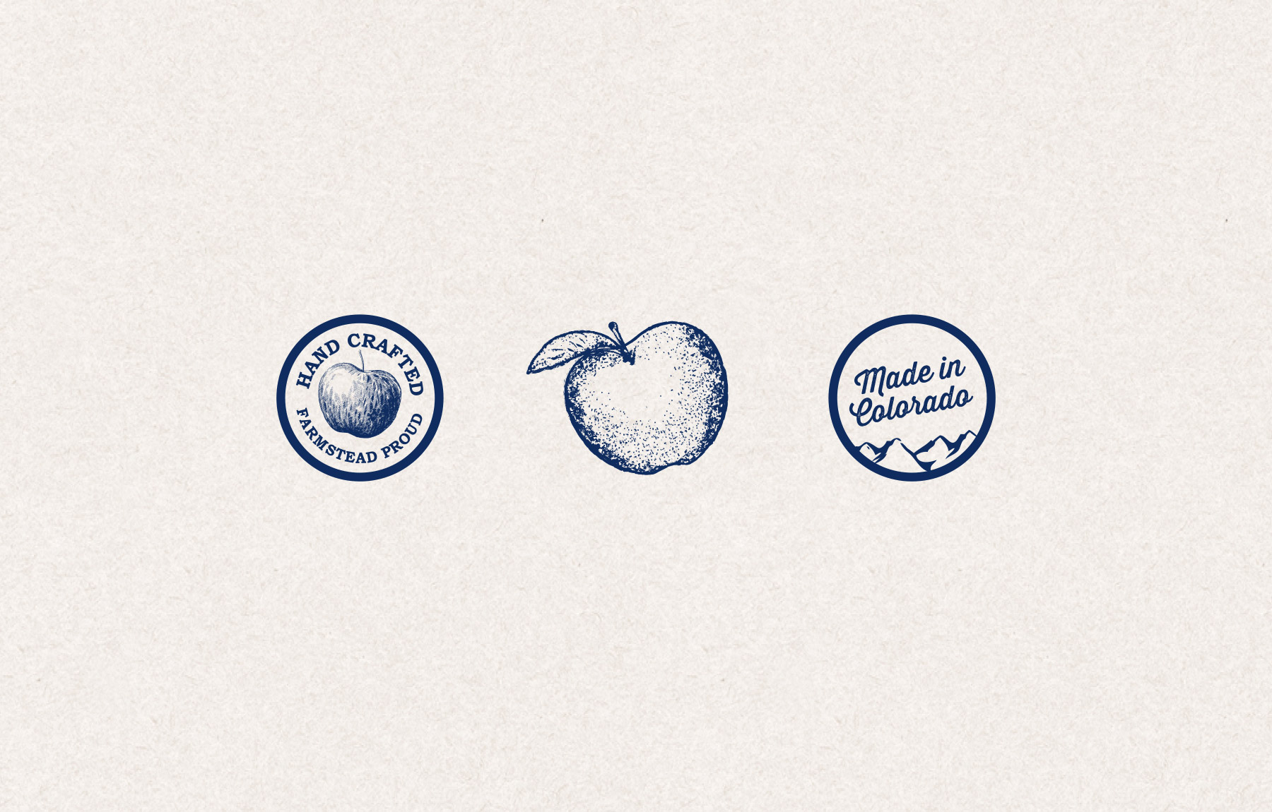 Rustic apple branding illustrations