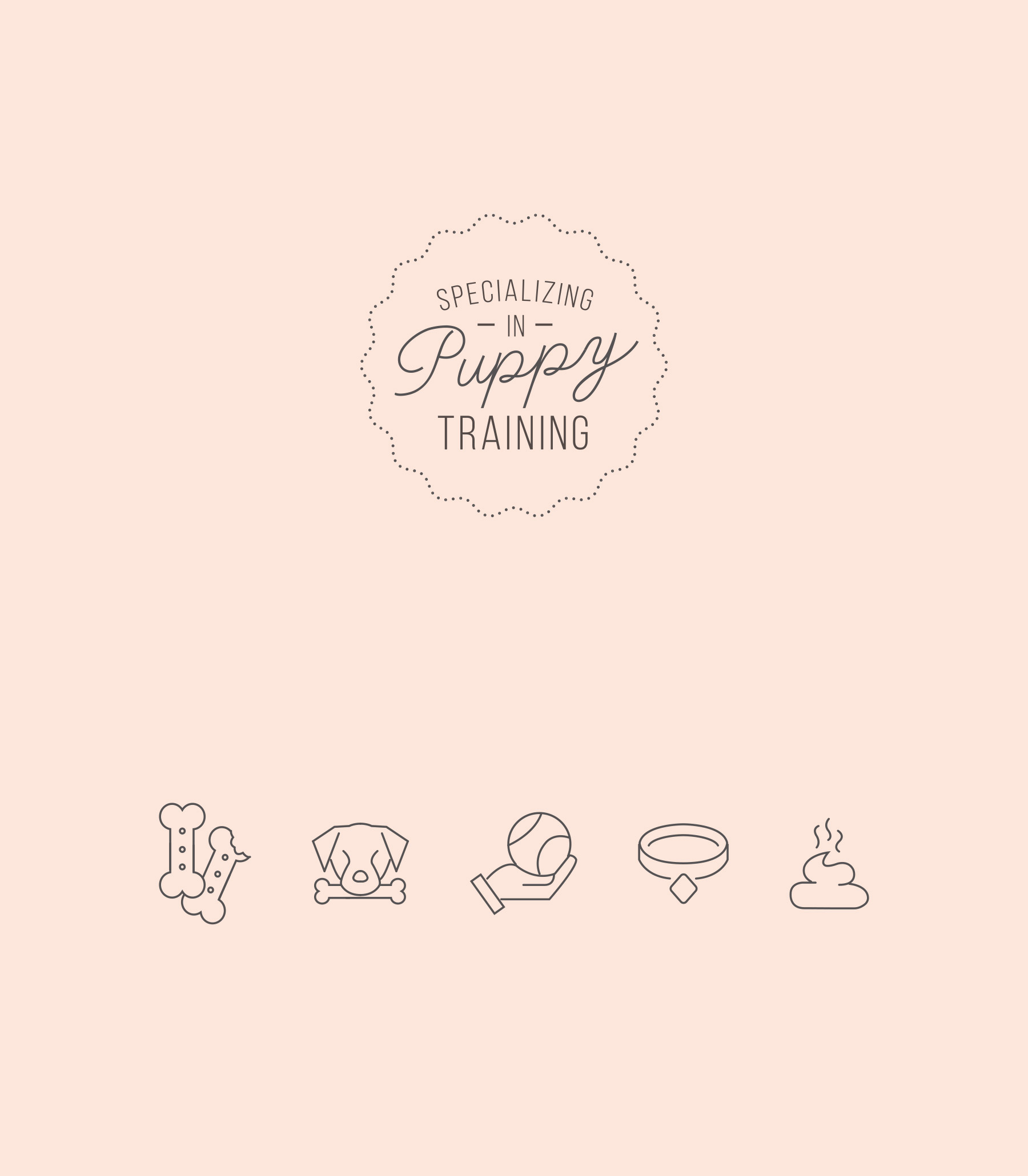 Variety of puppy training illustrations
