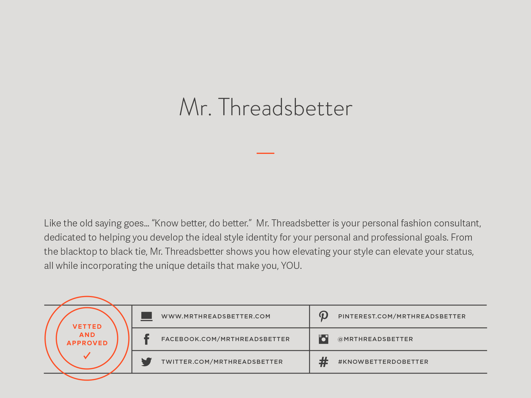Mr. Threadsbetter company naming process