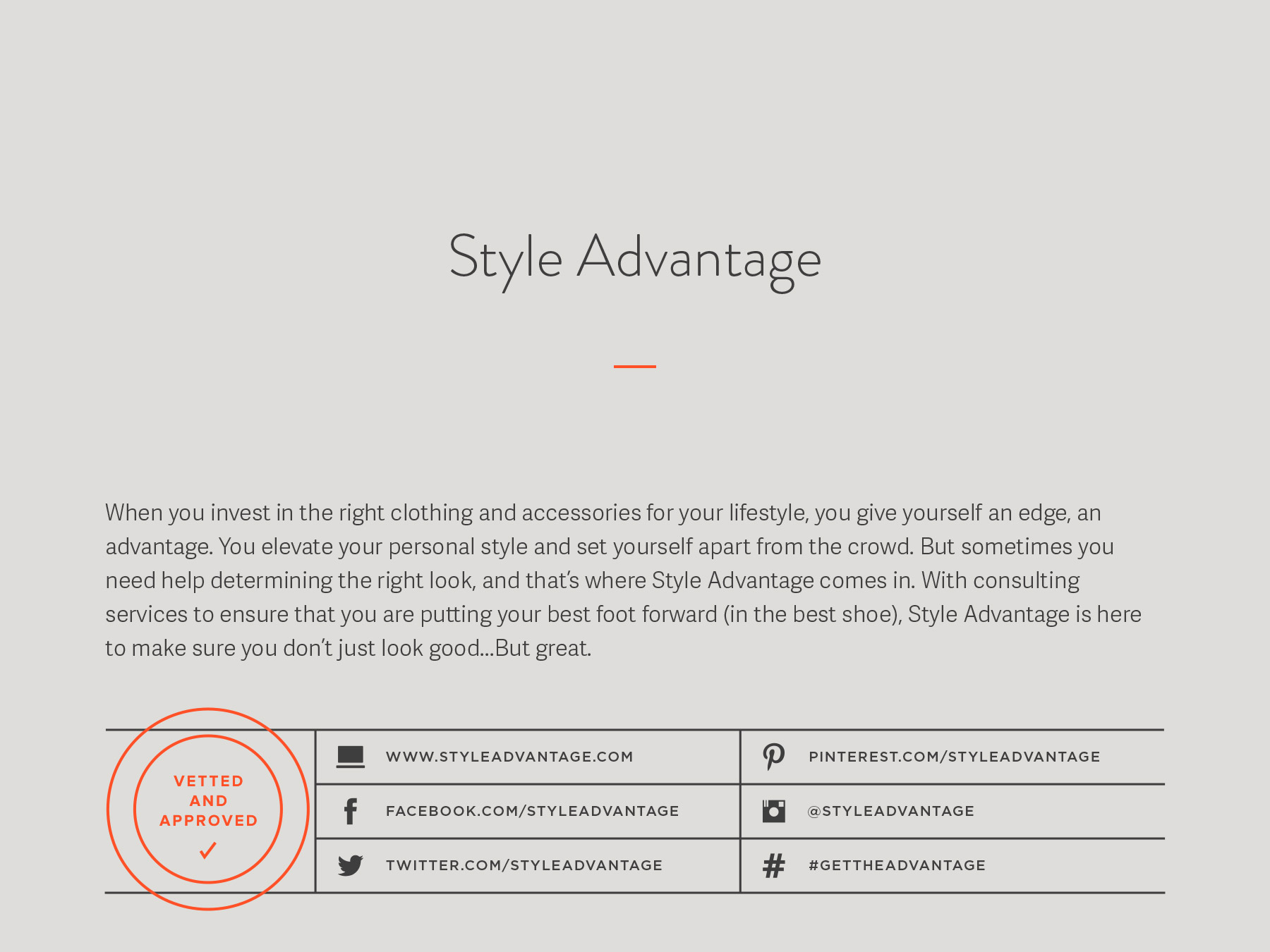Style Advantage company naming process