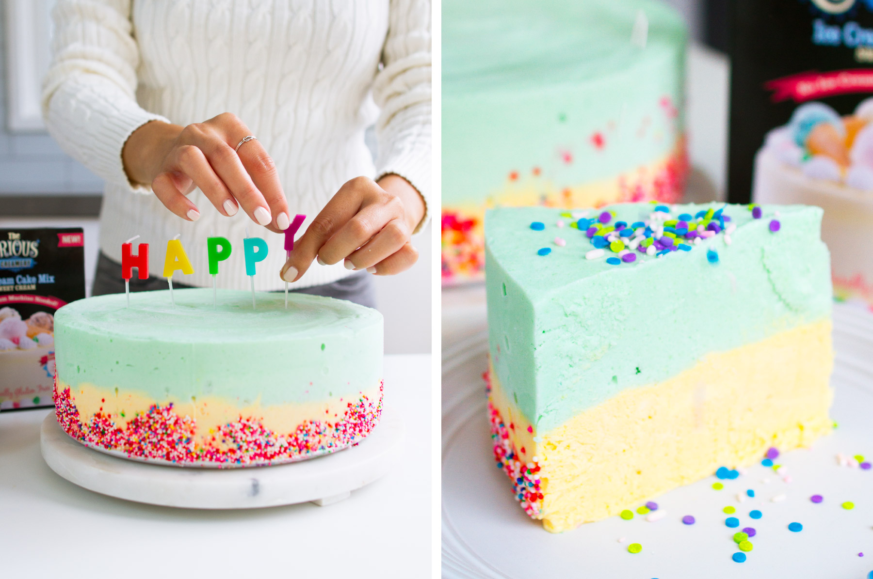 Fuze-Branding-Curious-Creamery-DIY-Ice-Cream-Layered-Birthday-Cake-With-Sprinkles-Fun-Happy-Candles-Lifestyle-Product-Photography-Styling