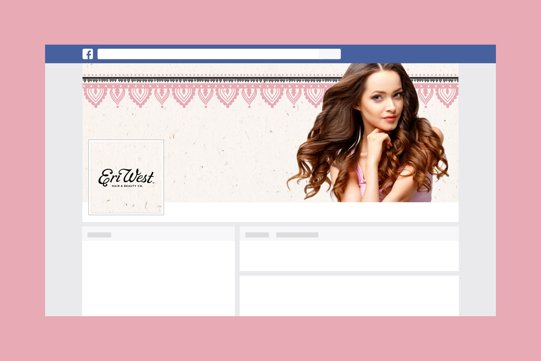 Facebook profile design for hair beauty brand