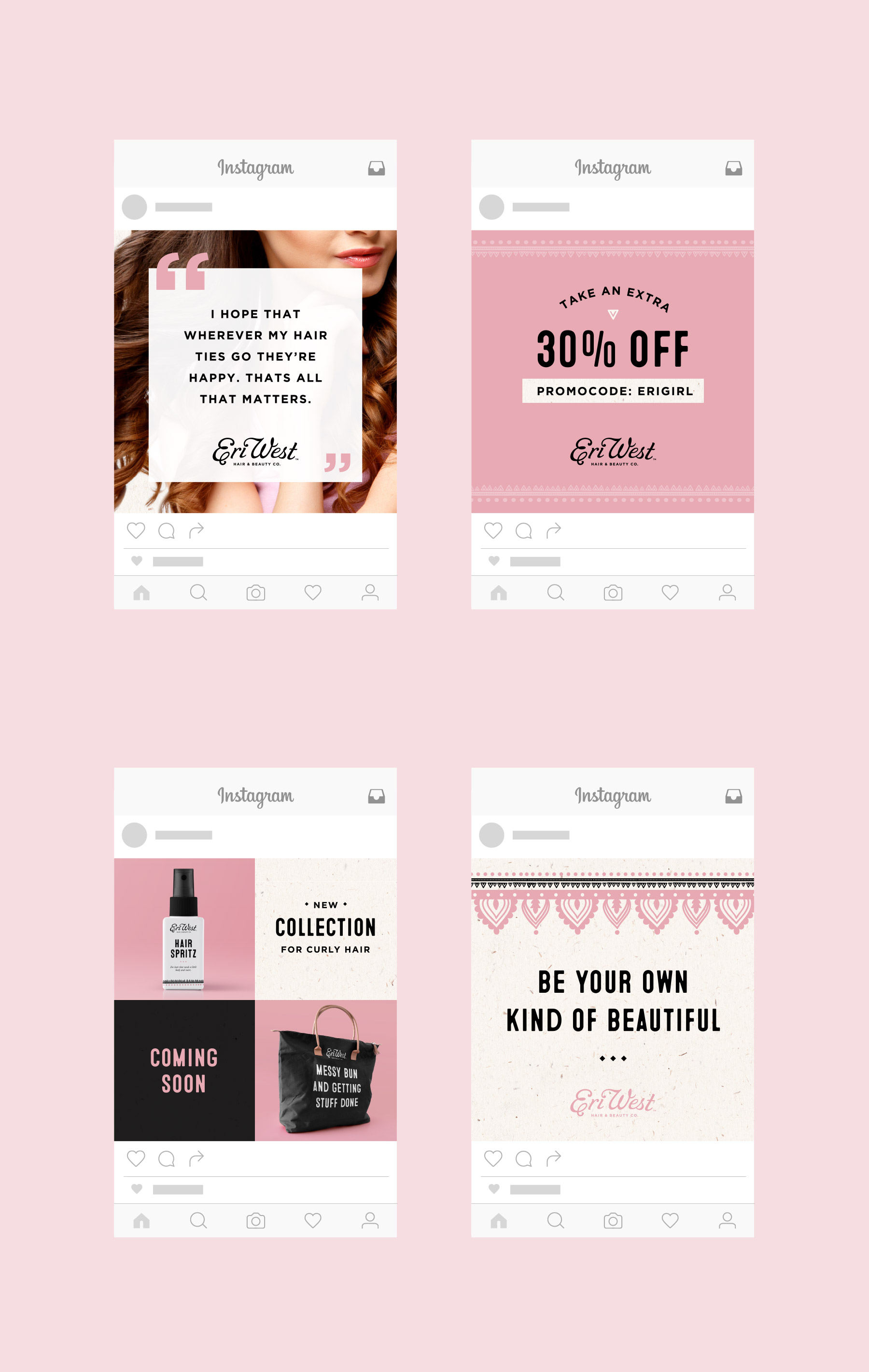Instagram posts for beauty brand