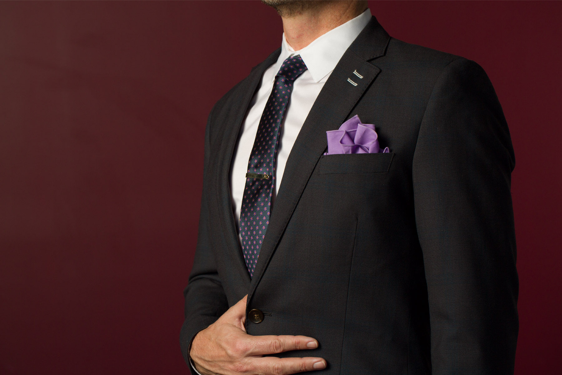 Fuze-Branding-Evolution-Of-Style-Small-Business-Client-Model-Lifestyle-Product-Photography-Bespoke-Suiting-Lavendar-Accessories-Jewel Tone-Background