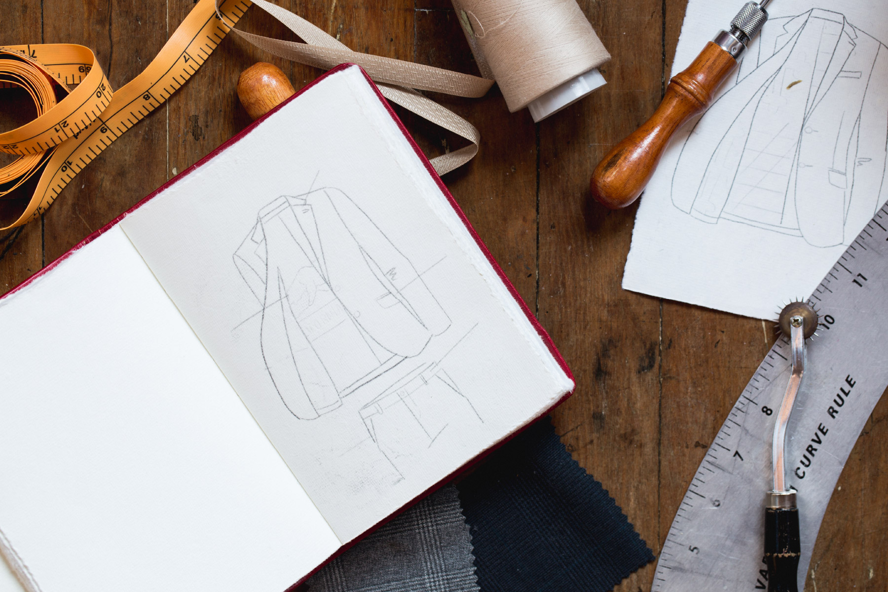 Fuze-Branding-Product-Photography-Small-Business-Evolution-Of-Style-Custom-Mens-Suit-Company-Detail-Sketches-Jacket-Design