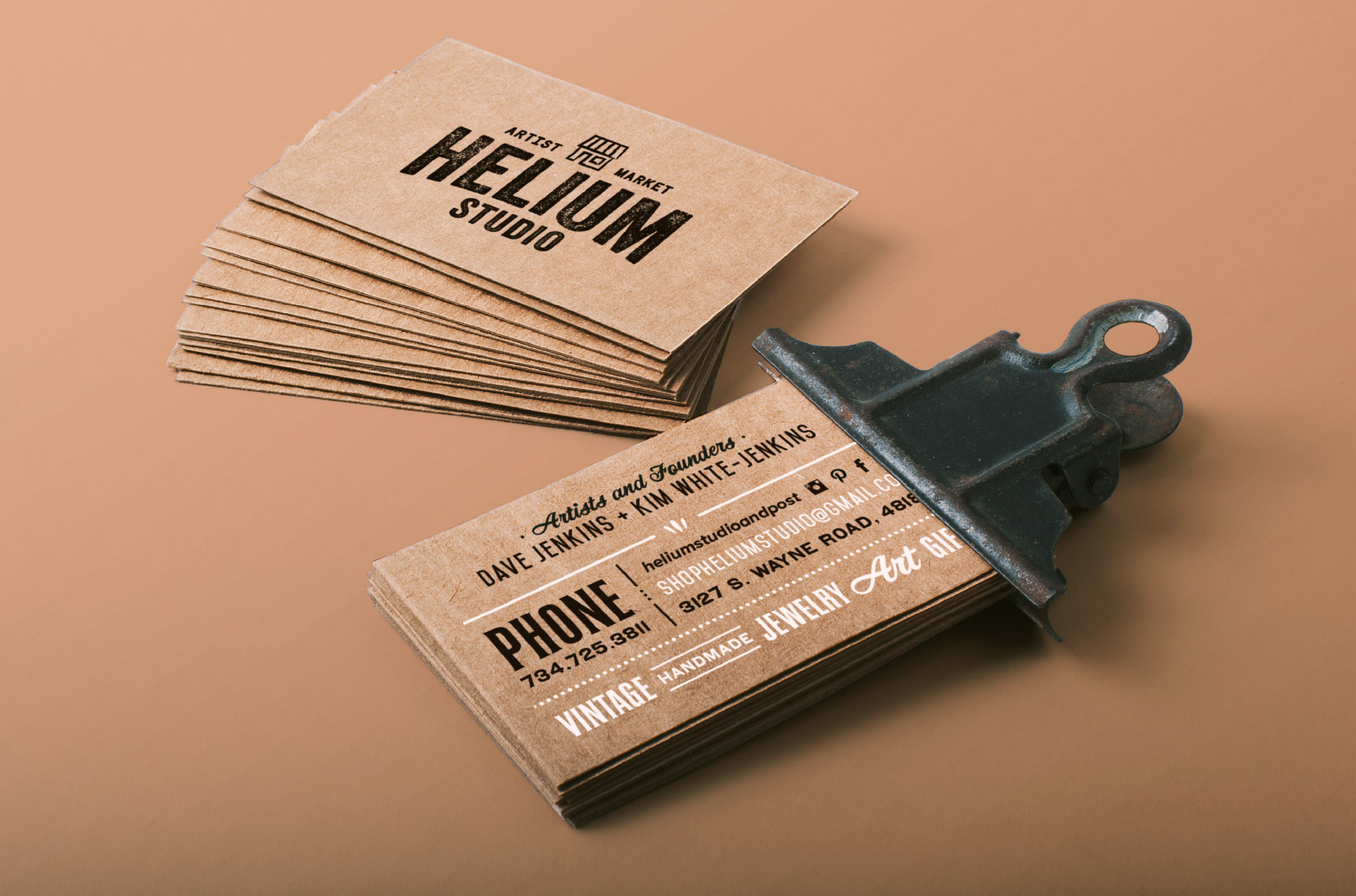 Rustic craft maker business cards