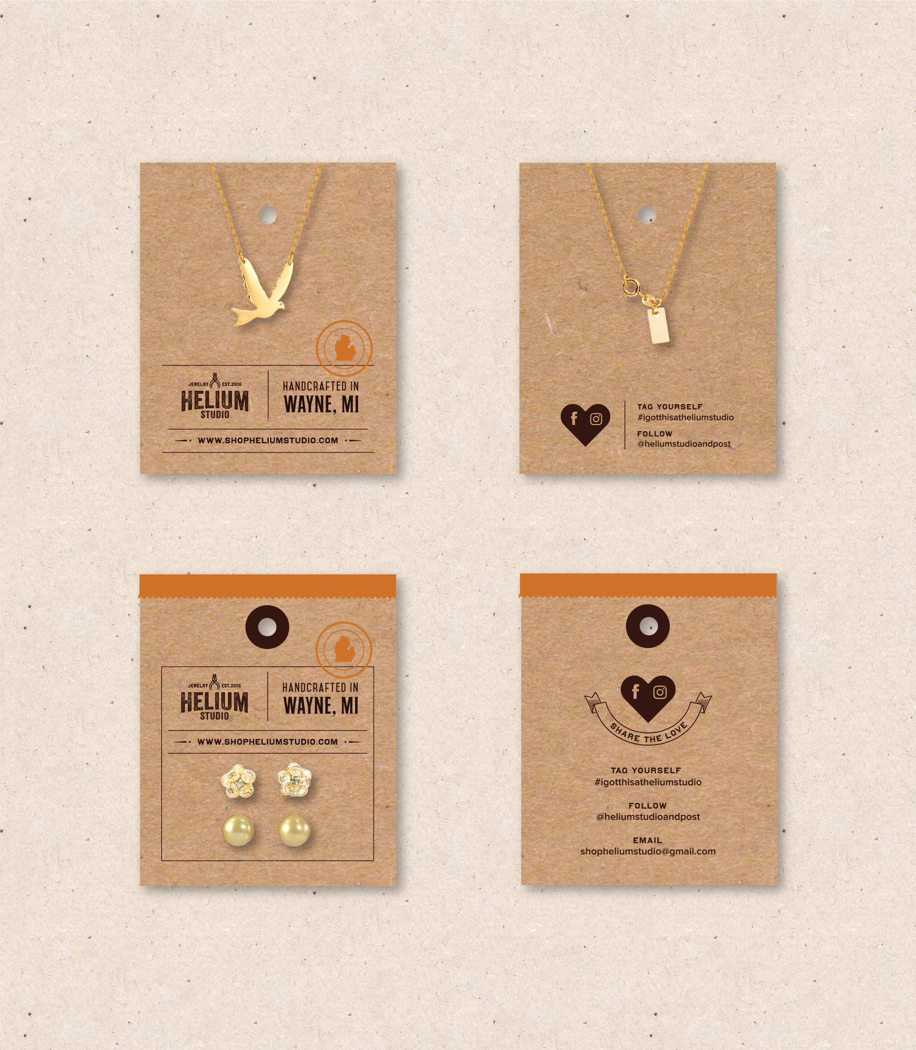 Helium Studio Jewelry Card Design