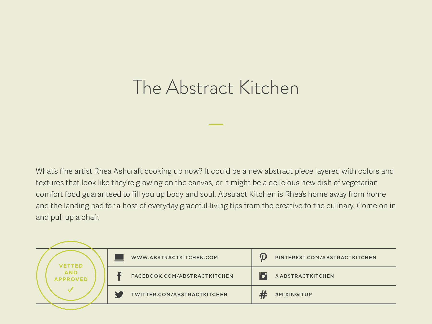 The Abstract Kitchen company naming process