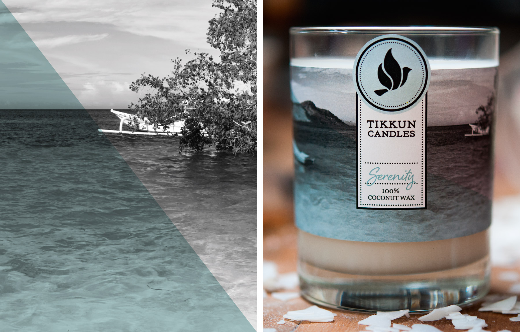 Serenity candle packaging design