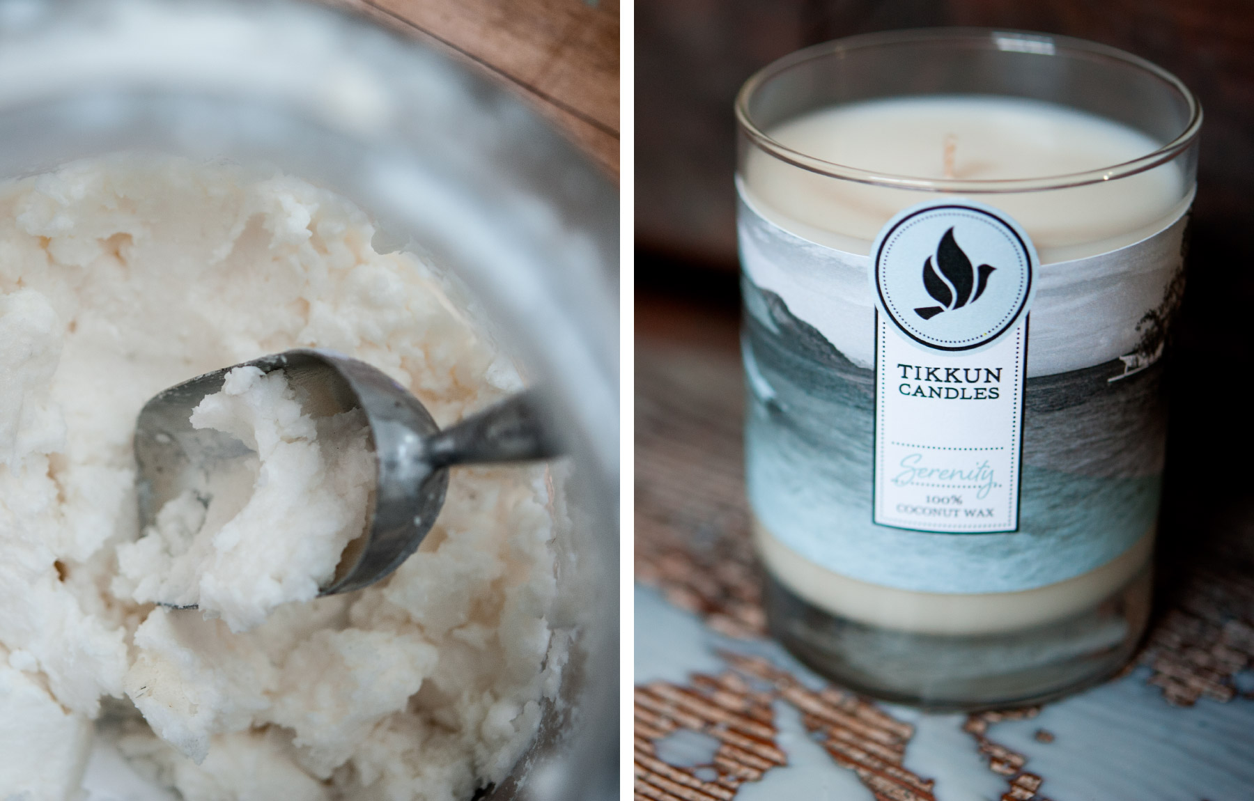 Coconut wax with serenity candle