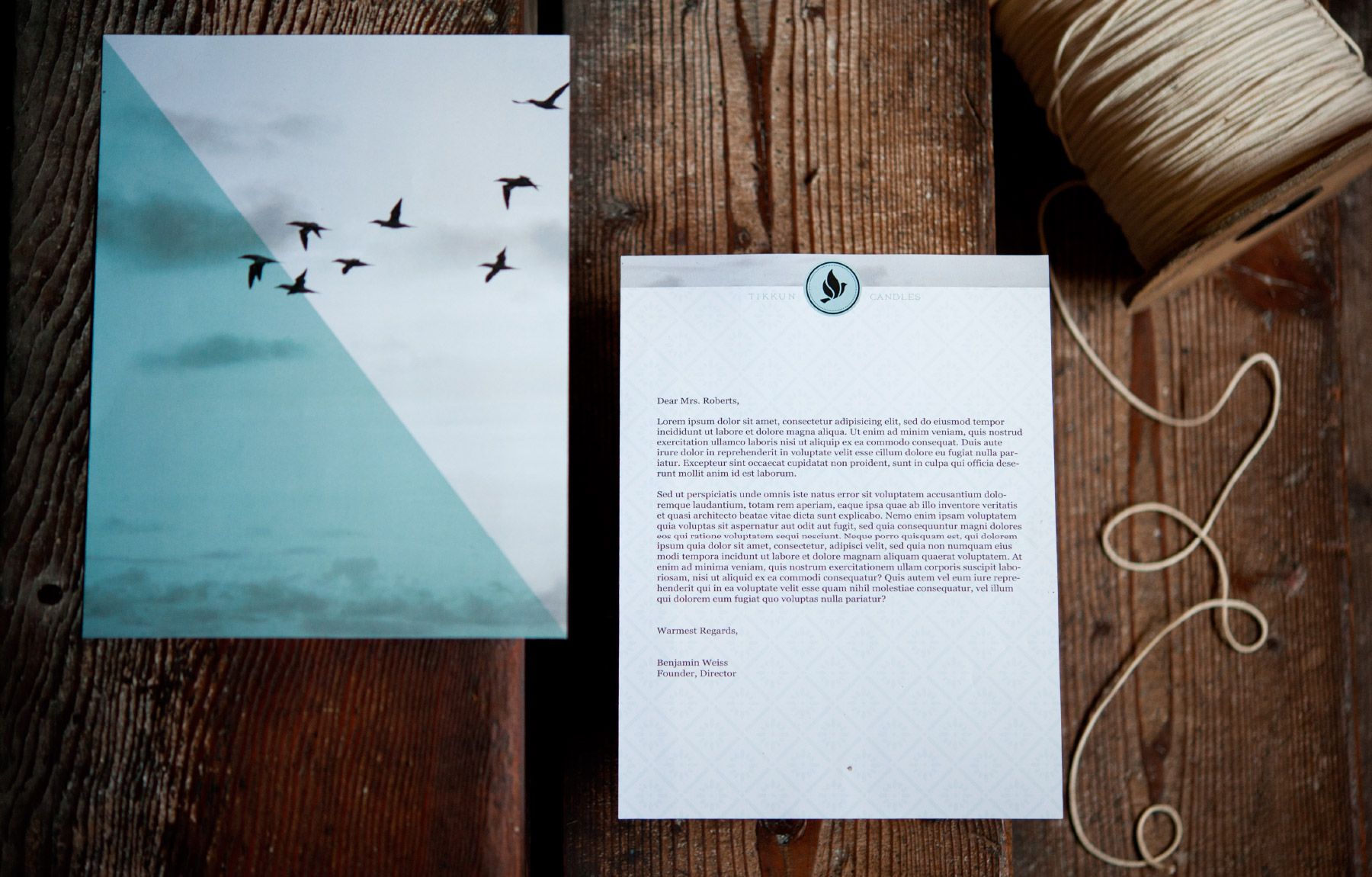 Letterhead with peaceful dove and sky photo background