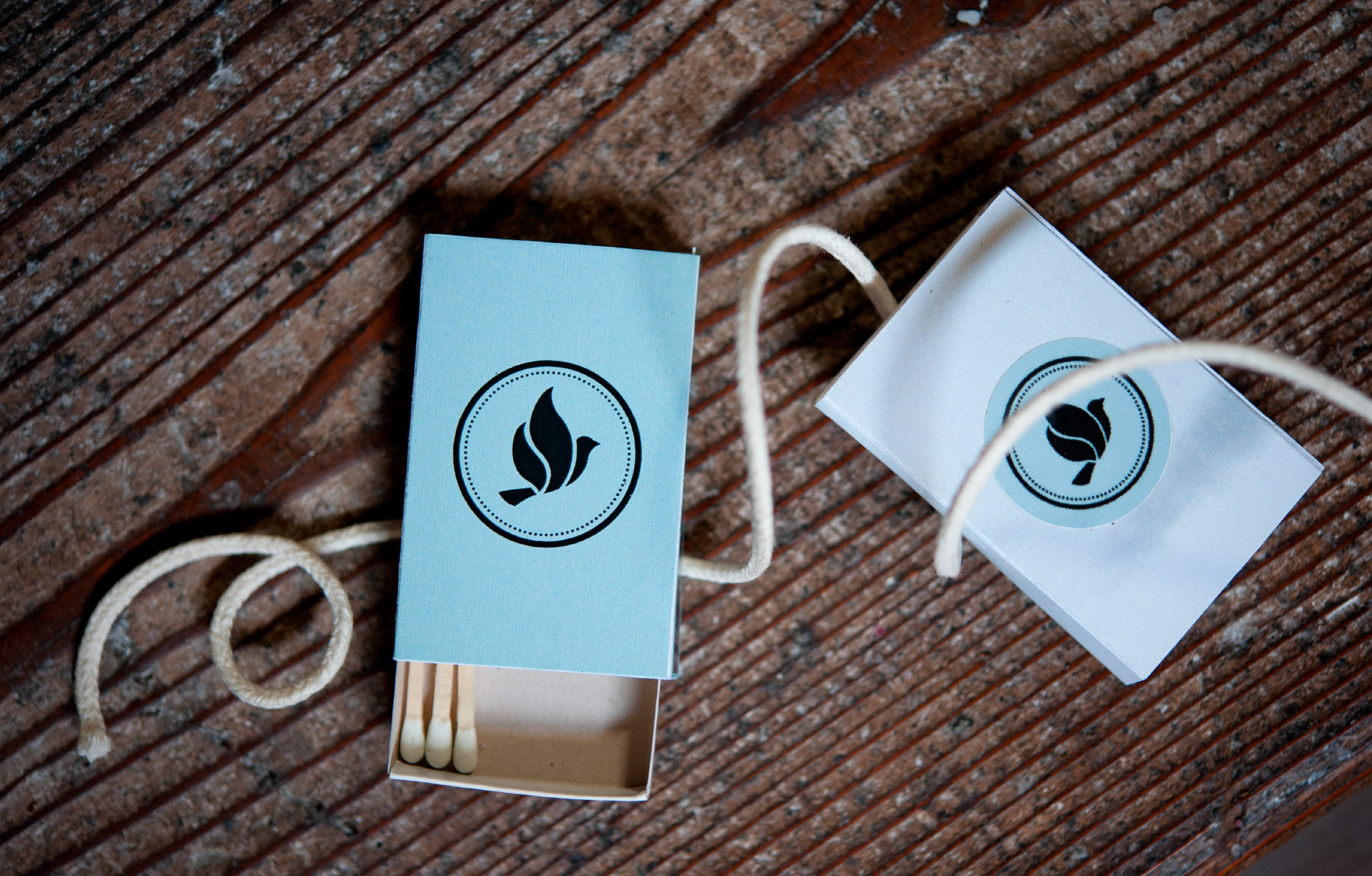 Dove matchbox design with matches