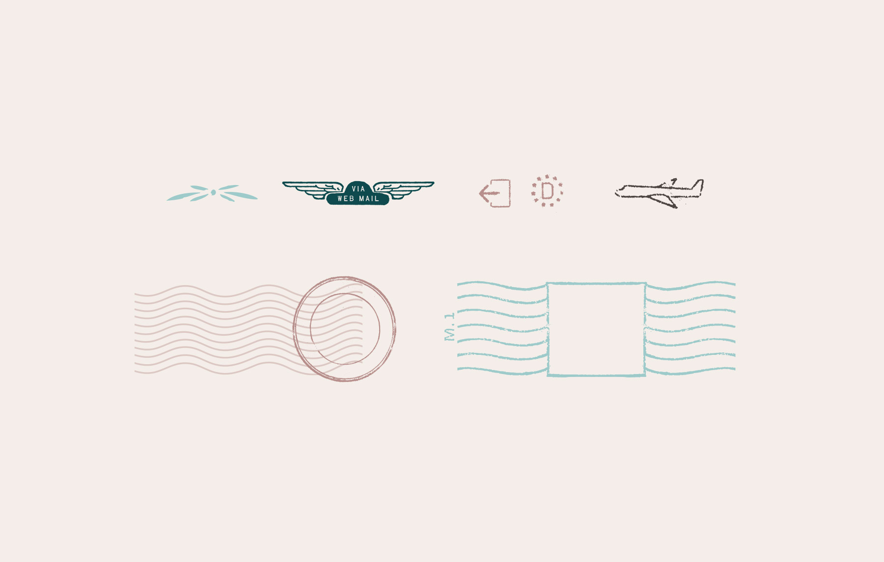Rustic travel icons for a website