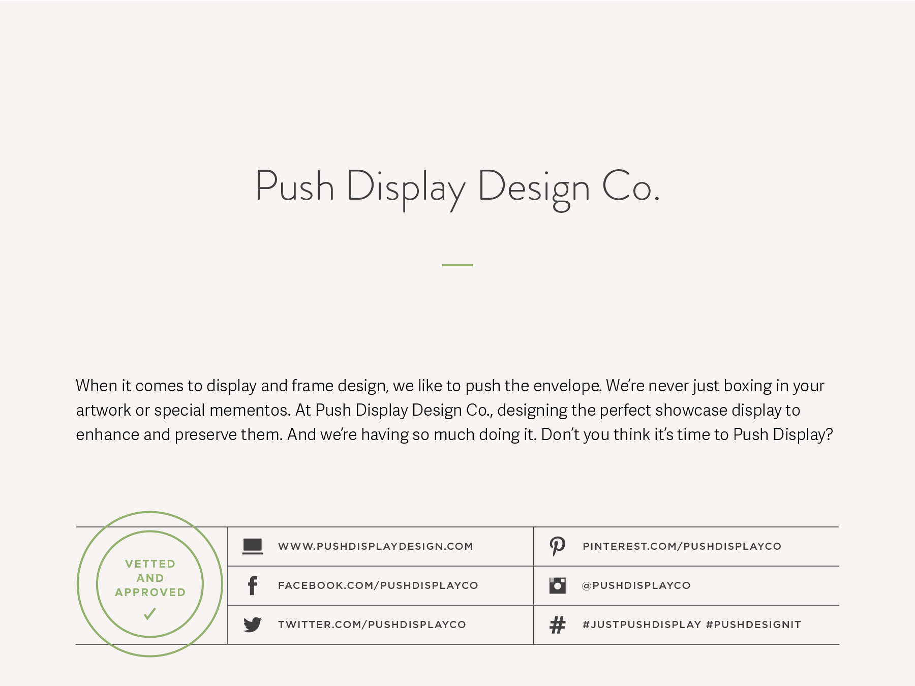 Company name development for a modern, approachable custom frame design shop