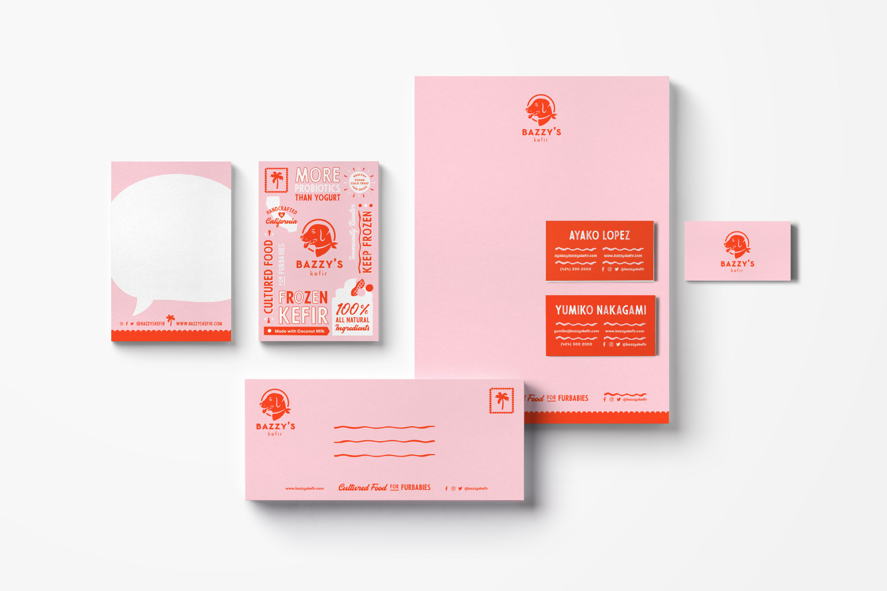 Stationary set with fun illustrations and mixed typeography