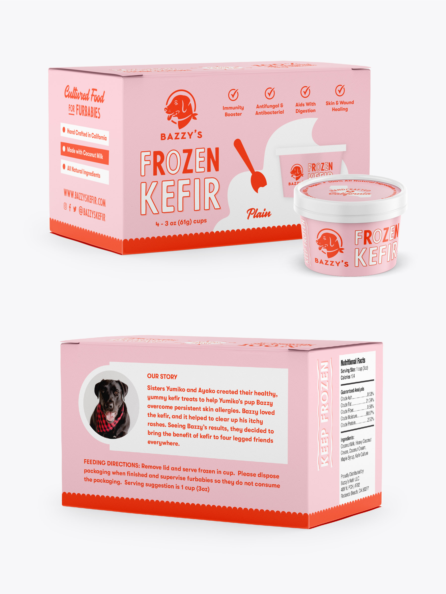 Kraftboard box packaging design for frozen dog treats