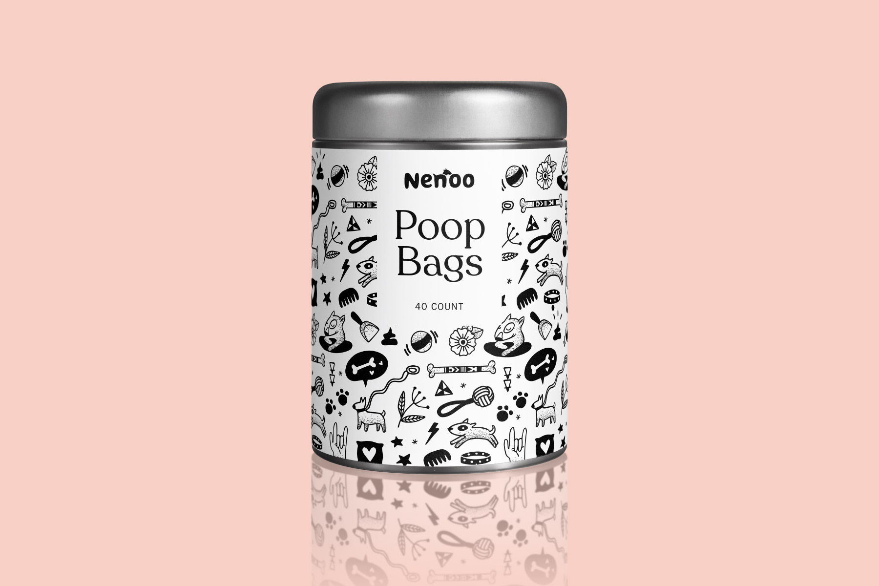 Poop Bag Packaging with Dog Illustrations