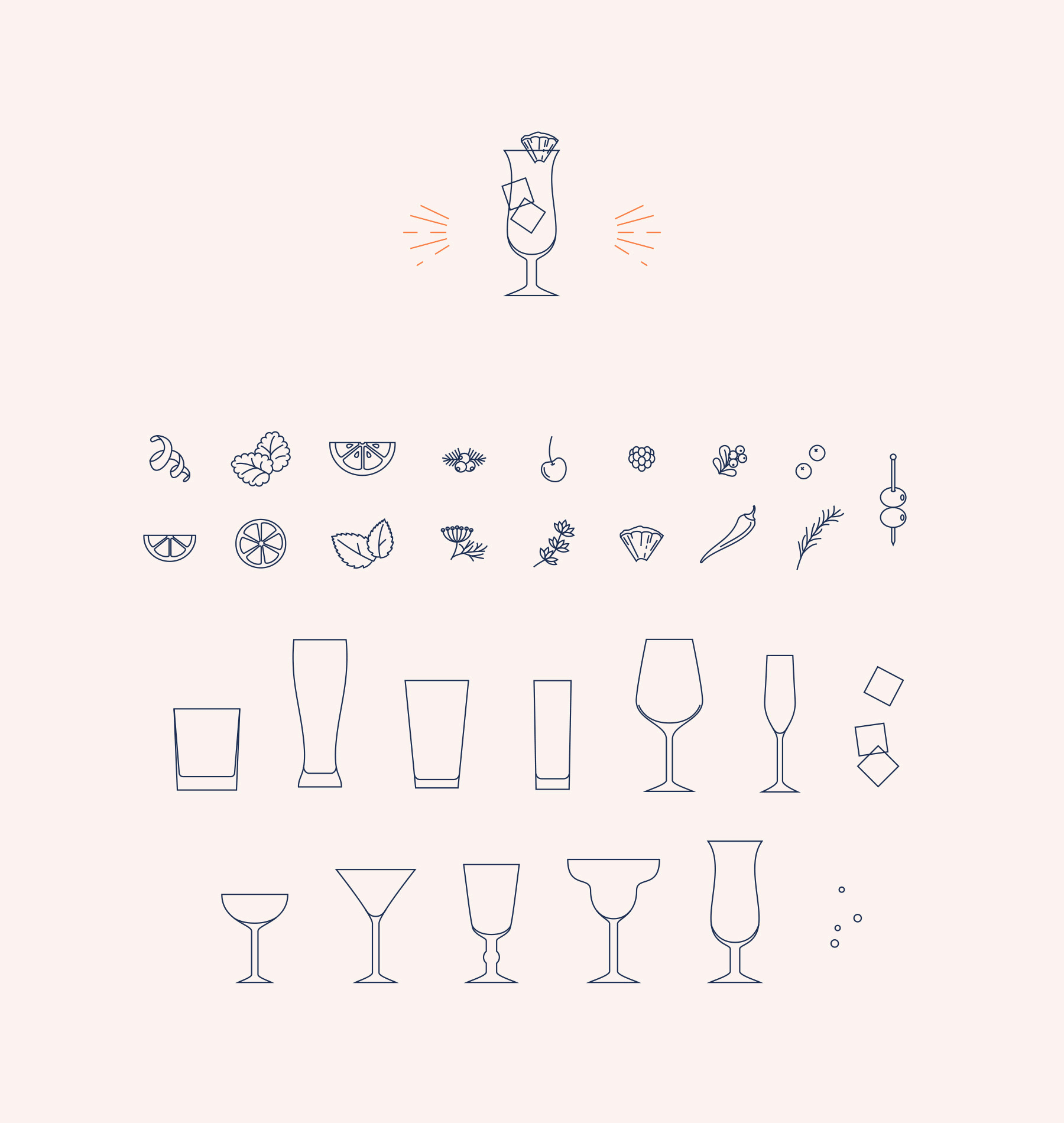 mix and match build your own cocktail illustrations