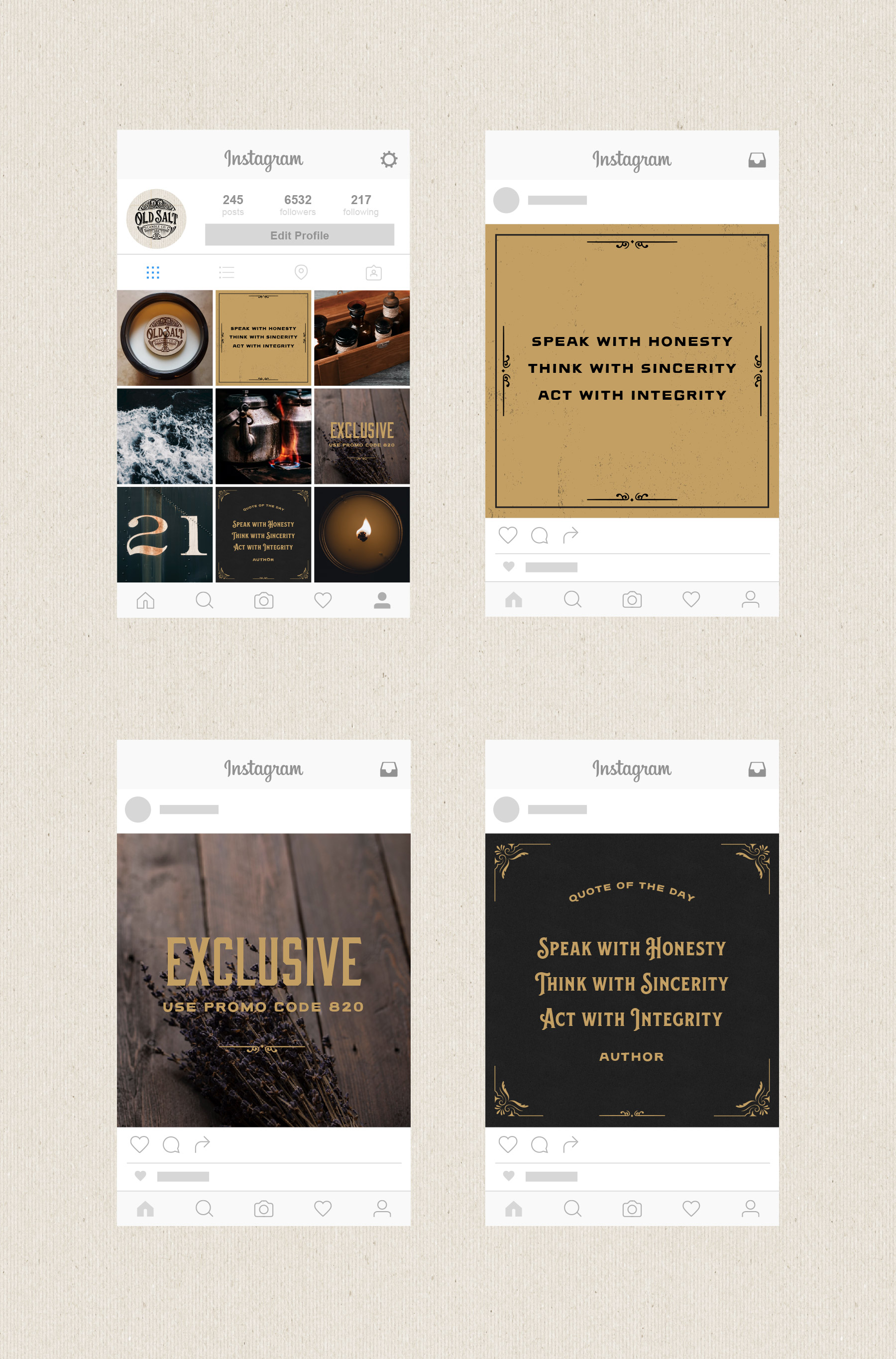 Instagram templates for Victorian candle company