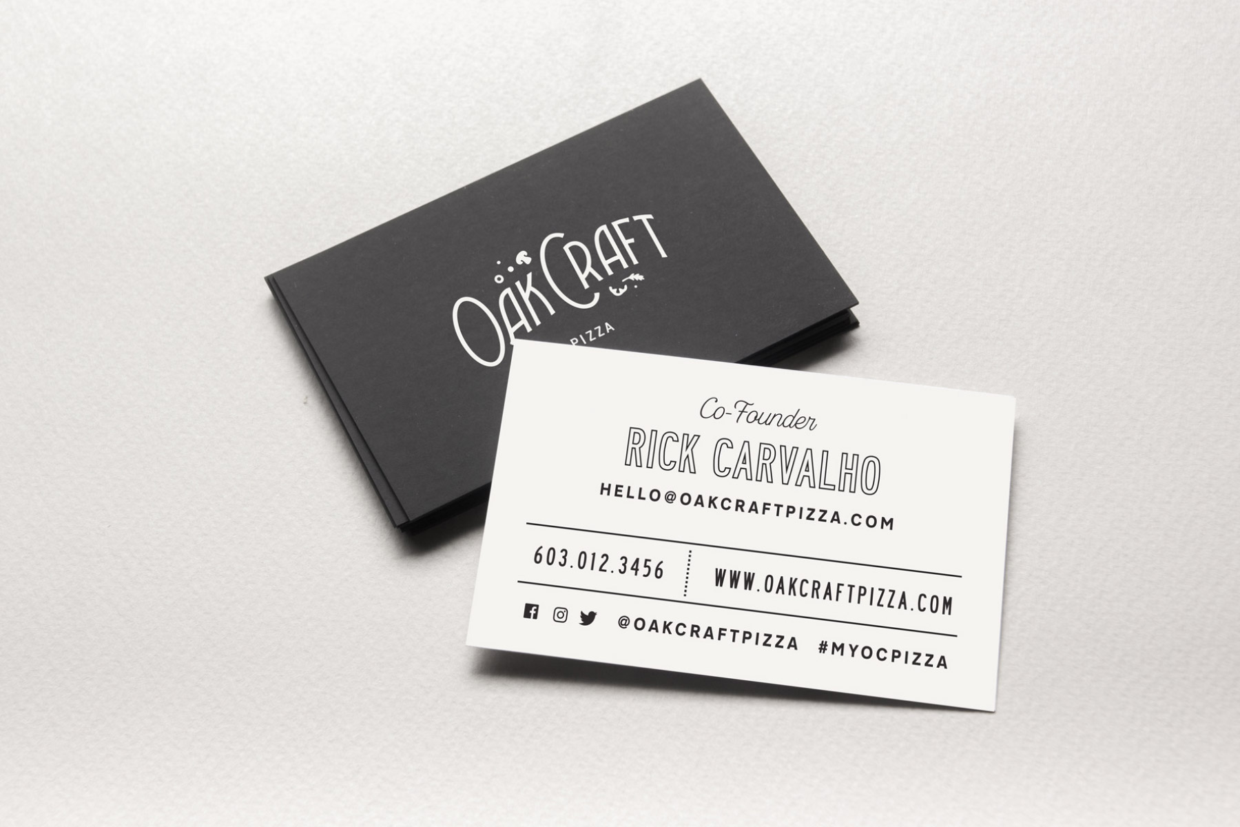 business card design for restaurant owners designed using a grid system